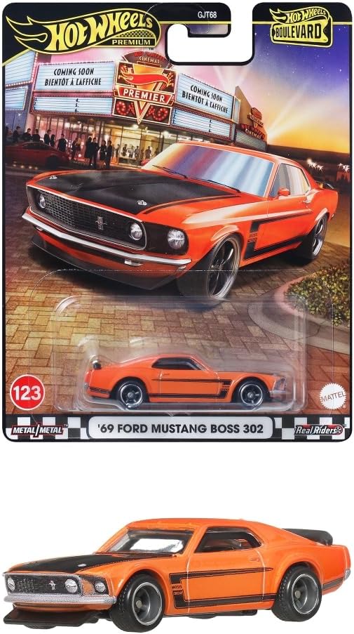 Hot Wheels JBL20 Boulevard '69 Ford Mustang Boss 302 Vehicle Toy Minicar 3 Years Old Orange