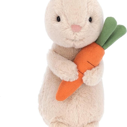 Jellycat Bonnie Bunny with Carrot Stuffed Animal, 7 inches- Rabbit & Bunny Plush Toy - Classic Children's Gift