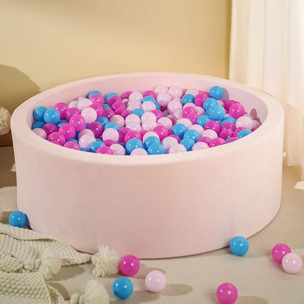 Ball Pit Balls Pack of 100 200 500 - Star and Round Set BPA Free Phthalate Free Non-Toxic Crush Proof Play Balls Soft Plastic Balls for Toddlers Baby Kids Birthday Pool Tent Party