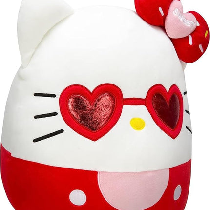 Squishmallows Hello Kitty with Red Glasses 14-Inch Plush - Sanrio Ultrasoft Stuffed Animal Large Plush Toy, Official Kellytoy Plush
