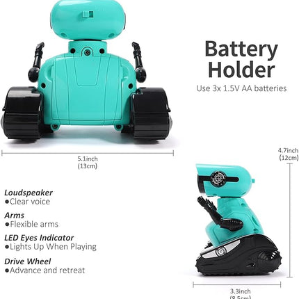 GILOBABY Remote Control Robot Toy for Kids 3-5 Years, Flashing LED Eyes, Dancing and Flexible Moves, Auto Demo Mode, Gift for Boys (Blue)