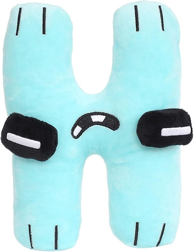 26-Letter Plush Toy Set (A-Z) - Cute Stuffed Plush Toys & Decorative Pillow, Educational Gift for Kids & Fun Home Decor (H)