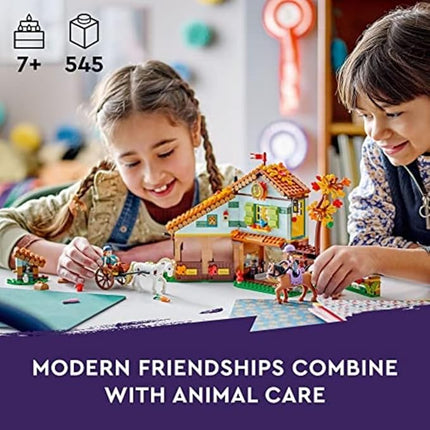 LEGO Friends Autumn’s Horse Stable Building Toys - Horse Toys for Girls & Boys, Ages 7+ - Includes 2 Minifigures, 2 Horses, Carriage, & More - Birthday Gift Idea - 41745