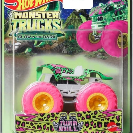 Hot Wheels Monster Trucks Glow in The Dark 1:64 Scale Trucks Twin Mill 2024