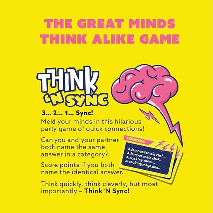 Gamewright - Think 'N Sync - Fast-Paced Party Card Game for Families & Friends, Ages 10+, 3-8 Players