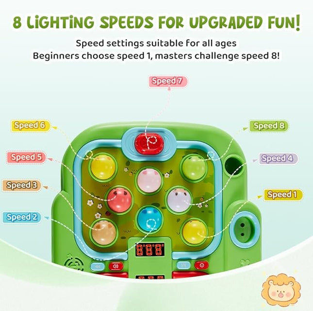 Whack A Mole Game for Toddlers, Interactive Pounding Toy for 3 Year Old Boys and Girls, Educational Whack Mole Game for Kids with Sound and Light, Gifts for Ages 3+, 2 Hammers & 5 Modes