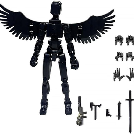 WEAREWE 13 Action Figures Se13 Action Figure with Wing Multi-Jointed Movable Toy for Kids(DIY Wing-Black)