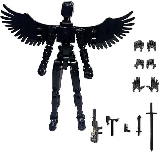 WEAREWE 13 Action Figures Se13 Action Figure with Wing Multi-Jointed Movable Toy for Kids(DIY Wing-Black)