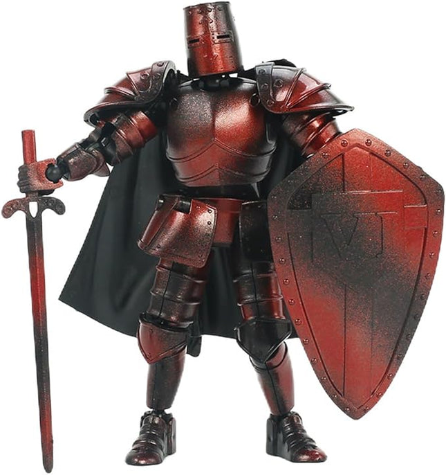 T13 Action Figure,Medieval Knight Action Figures,Dummy Lucky 13,3D Printed Robot Action Figure (Assembly Required)(Red)