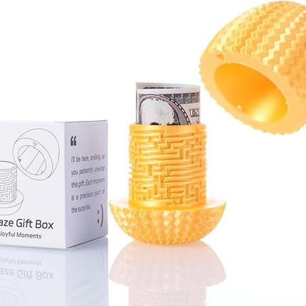 Egg-Shaped Maze Gift Box - Money Box for Cash Gifts, Puzzle Box for Boys & Girls, Easter Gift Box with Hidden Compartments, Easter Present for Birthdays & Special Occasions (Gold)