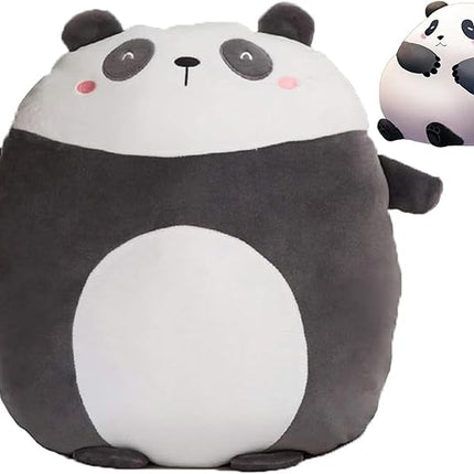 Soft Flat Panda Plush Hugging Pillow Cute Black Panda Stuffed Animal Plushies Toys Kids Anime Cushion for Birthday, Valentine's Day, Christmas...12 Inch