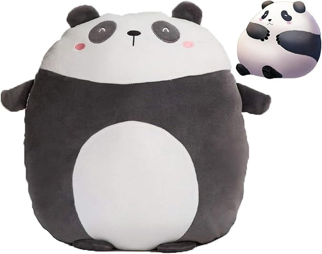 Soft Flat Panda Plush Hugging Pillow Cute Black Panda Stuffed Animal Plushies Toys Kids Anime Cushion for Birthday, Valentine's Day, Christmas...12 Inch