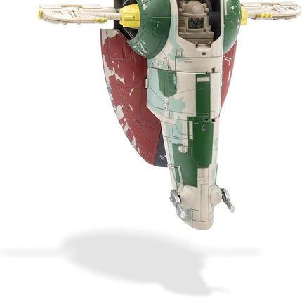 Star Wars Micro Galaxy Squadron Boba Fett's Starship (Ep 5) - 7-Inch Vehicle with Flight Display Stand and Three 1-Inch Micro Figure Accessories