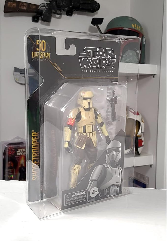 EVORETRO Action Figure Display Case for Star Wars 6-Inch Black Series – Carded Archive 50th PET Box Protector 0.40MM – Clear Plastic Protective Case – Pack of 10 – Keep Collectibles Mint