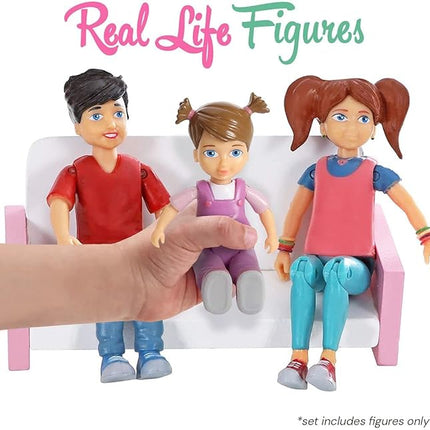 Beverly Hills Sweet Li'l Family Dollhouse People Set of 3 Action Figure Set: Boy, Girl, and Toddler