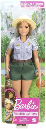 Barbie 12-in Blonde Curvy Park Ranger Doll with Ranger Outfit Including Denim Shirt, Green Khaki Shorts, Brown Belt, Brown Boots & Straw Hat; for Ages 3 Years Old & Up