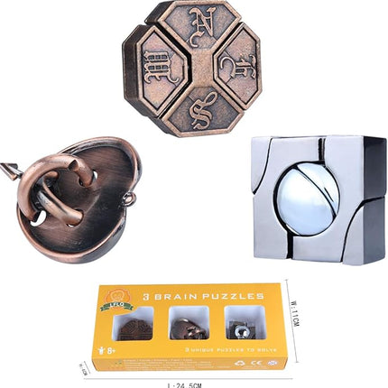 Brain Teaser Puzzle for Adults Puzzles Metal Hole Lock Adult Educational Toy Jigsaw IQ Puzzle (Orange)