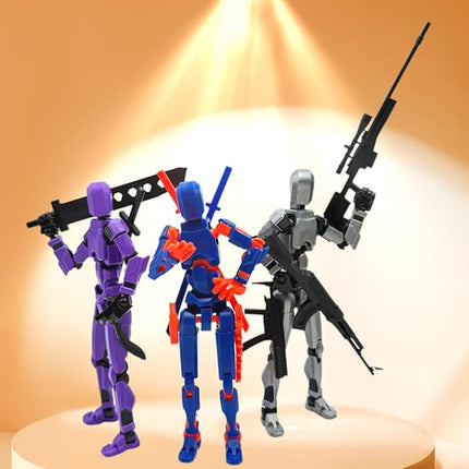 (Assembly Completed) 6 Packs T13 Action Figure Set, 3D Printed ActionFigure Toy Gifts for Kids, Dummy 13,Robot 13 Action Figure Full Body Mechanical Doll Christmas Birthday Gift for Boys Girls