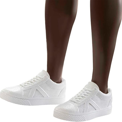 Barbie Fashionistas Ken Fashion Doll #203 with Twisted Black Hair Wearing Orange Athletic Jersey, Shorts & White Sneakers