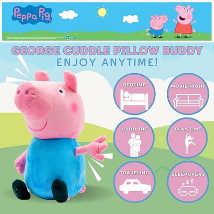 Franco Peppa Pig George Bedding Super Soft Plush Cuddle Pillow Buddy, (Officially Licensed Product)