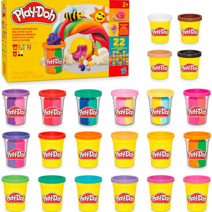 Play-Doh 22 Pack Ultimate Color Variety, Bulk Assorted Colors, 2 & 4 Ounce Modeling Compound Cans, Kids Arts & Crafts, Preschool Toys, Back to School Supplies, Ages 2+ (Amazon Exclusive)