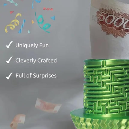 Egg-Shaped Maze Gift Box - Money Box for Cash Gifts, Puzzle Box for Boys & Girls, Easter Gift Box with Hidden Compartments, Easter Present for Birthdays & Special Occasions (Yellow-Green Gradient)