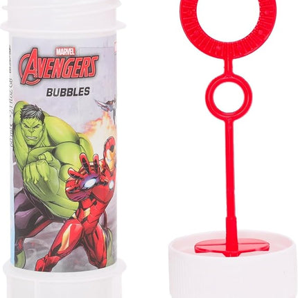 Toyland® Pack of 12 Avengers Bubbles with Wands, 2fl oz Solution & Novelty Maze Lid - Pocket Money & Party Bag Toys