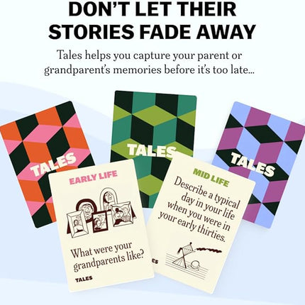 TALES 150 Life Story Interview Kit Cards, Conversation Cards for Families, Parents, Grandparents, Adults, Game Night, Road Trips, Dinner Table, Getting to Know You (New Edition)