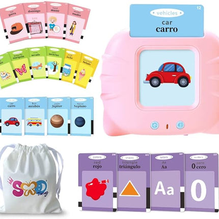 161 Cards Spanish Flash Cards for Kids,Bilingual Flash Cards for Toddler/Beginning - ABC,Numbers,Colors,Shapes Español/English Talking Flash Cards for Preschool,Kindergarten,Ages 1-8