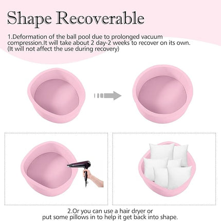 Ball Pit for Toddlers, 35.4"x 11.8" Foam Ball Pits, Indoor Soft Round Baby Playpen for Children, Ideal Gift for Toddlers, Pink, (Balls not Included)