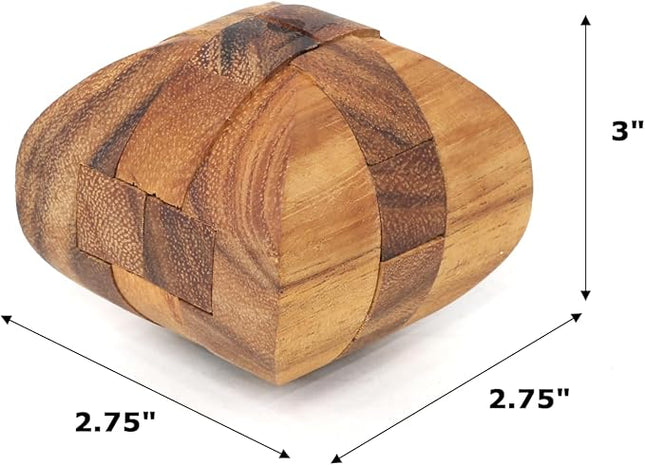 Ascher: 3D Wooden Puzzle Brain Teaser for Adults – Handcrafted Interlocking Logic Game – Unique STEM Gift & Desk Decor – Challenging Mental Puzzle by SiamMandalay