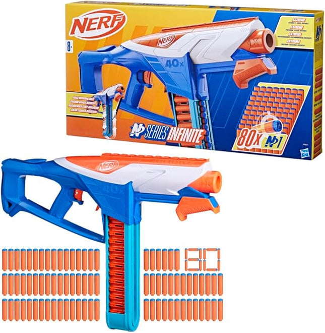 Nerf N Series Infinite Blaster Toy for 8+ Year Old Kids, Dart Launcher with 80 Official N1 Foam Darts