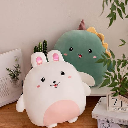 Soft Flat Rabbit Plush Hugging Pillow Cute White Rabbit Stuffed Animal Bunny Plushies Toys Kids Bunny Anime Cushion for Birthday, Valentine's Day, Christmas...12 Inch