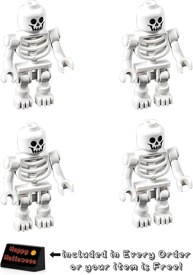 LEGO Pirates of The Caribbean Minifigure - Skeletons (4 Pack) with Halloween Stand