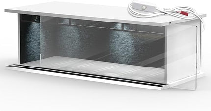 1/64 Scale Diecast Display Case for Hot Wheels Matchbox Cars, Toy Car Model Mini Garage with LED Light and Acrylic Cover, Stackable Parking Lot Diorama Storage for Collection Present