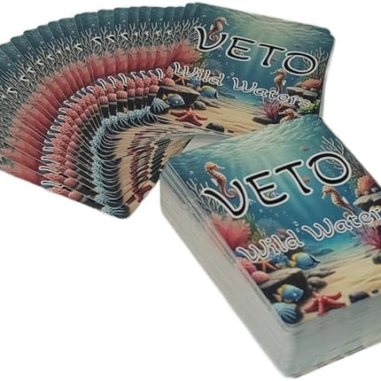 Snakes and Hawks Veto Wild Waters Card Game, Underwater Adventure Strategy Game, Family Card Game, 2-4 Players