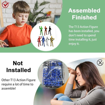 7PCS Assembly Completed T13 Action Figure,3D Printed Multi-Jointed Movable Lucky 13 Action Figures,Multi-Articular Dummy 13 Action Figures,Desktop Decorations Toys (7 Colors)