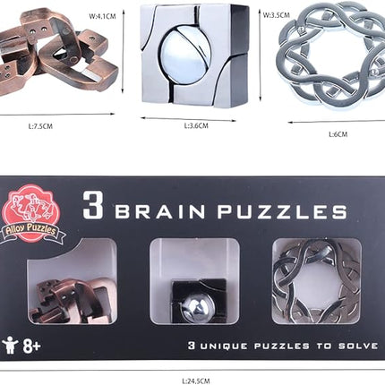 Brain Teaser Puzzle for Adults Puzzles Metal Hole Lock Adult Educational Toy Games for Adults Teens Educational Toy Gift (White)