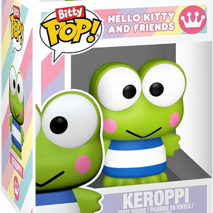 Funko Pop! Bitty: Sanrio - Keroppi, Hello Kitty (Unicorn Party), Pochacco, and Chase Mini Figure - 0.9 Inch (2.2 Cm) - Hello Kitty Collectable - Stackable Display Shelf Included - Gift Idea