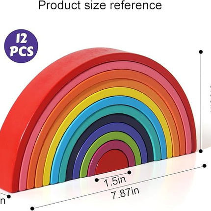 Montessori Rainbow Arch Building Blocks – 12-Piece Creative Stacking Toy for Kids, Multifunctional Educational Playset for Fine Motor Skills, STEM Learning Toy
