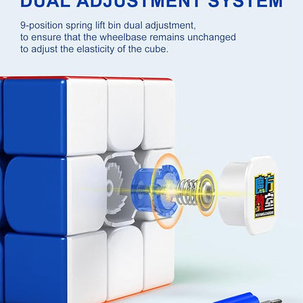 CFMOUR Magnetic Speed Cube 3x3 - Moyu RS3M Stickerless Cubes with Stand, 48 Magnets - Super Fast Problem-Solving Brain Teaser Puzzle Toy for Kids & Adults