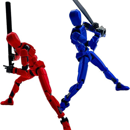 3D Printed 5.54-inch Multi-Jointed Action Figures Dummy13, Full Body Mechanical Movable Toy, Multiple Accessories, Hand Painted Figure, Desk Decoration, Creative Gifts (Sport-set1)