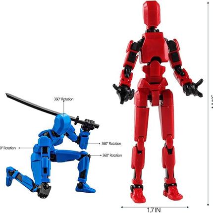 WEAREWE 4PCS 13 Action Figures Se13 Action Figure Multi-Jointed Movable Toy for Kids(DIY White-Purple-Grey-red Blue)