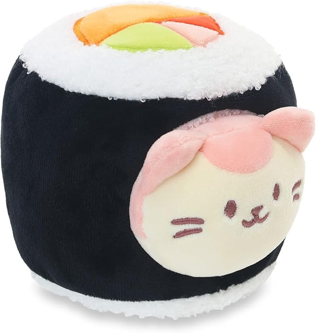 Anirollz Kittiroll Plush in Nori Maki Roll – Kawaii Sushi Stuffed Animal with Removable Costume – Cute Squishy Plush Toy Gift for Girls & Kids