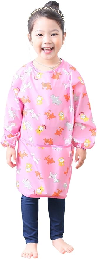 Kids Waterproof Art Smock – Long Sleeve Apron for Painting, Baking, Sensory Play (Ages 1–10)