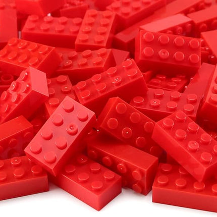 Feleph 320 Pieces 2x4 Red Bricks Parts Building Blocks Classic Creative Play Set Toy Accessories Compatible with 3001 Major Brick Brands (Red)