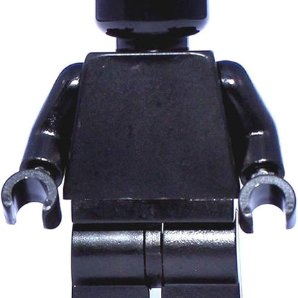 LEGO Minifigure Plain All Black Monochrome Head Torso Arms Hands Legs Body