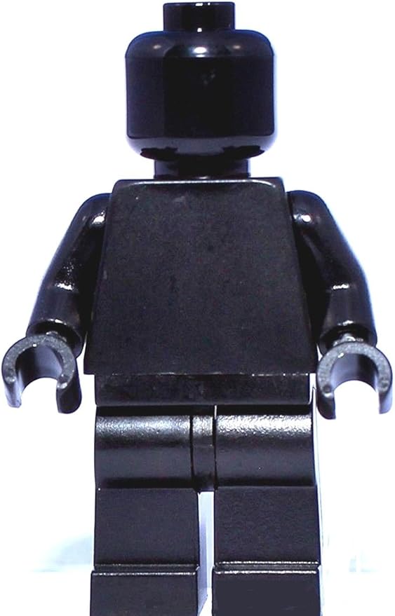LEGO Minifigure Plain All Black Monochrome Head Torso Arms Hands Legs Body