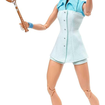 Barbie Inspiring Women Series Billie Jean King Collectible Doll, Approx. 12-in, Wearing Tennis Dress and Accessories, with Doll Stand and Certificate of Authenticity