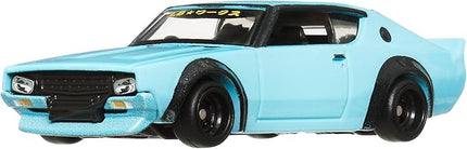 Hot Wheels Premium Car Team Transport Set, LBWK Liberty Walk Nissan Skyline 2000GT-R, Fleet Flyer #69 Truck and Car, 1:64 Scale, Blue Model